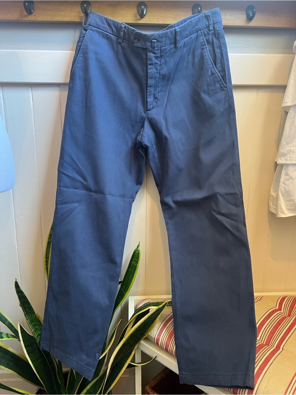 Loro Piana Navy Blue Cotton Chino Trousers Pants US33 IT48 Made in Italy
